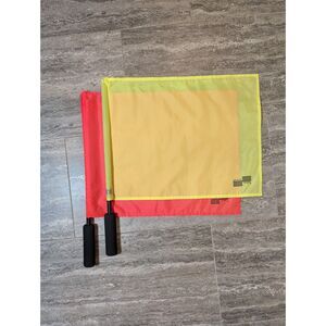 Official Sports Soccer Referee Linesman Flags Set Orange Yellow